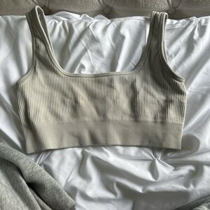 Ribbed Cream Bralette